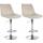 2er Set Barhocker HLO-CP296 Samt chrom ~ creme