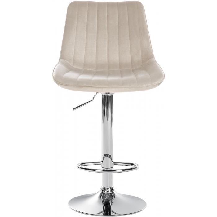 2er Set Barhocker HLO-CP296 Samt chrom ~ creme