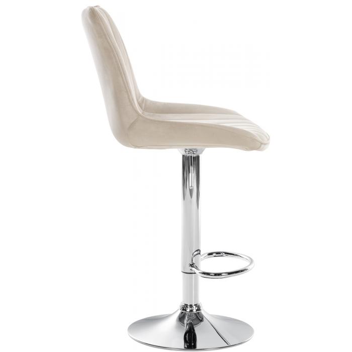 2er Set Barhocker HLO-CP296 Samt chrom ~ creme