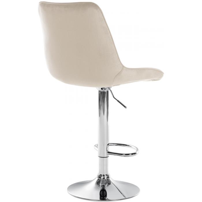 2er Set Barhocker HLO-CP296 Samt chrom ~ creme