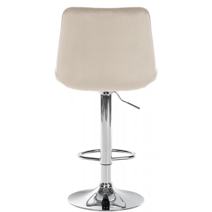 2er Set Barhocker HLO-CP296 Samt chrom ~ creme