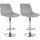 2er Set Barhocker HLO-CP296 Samt chrom ~ grau