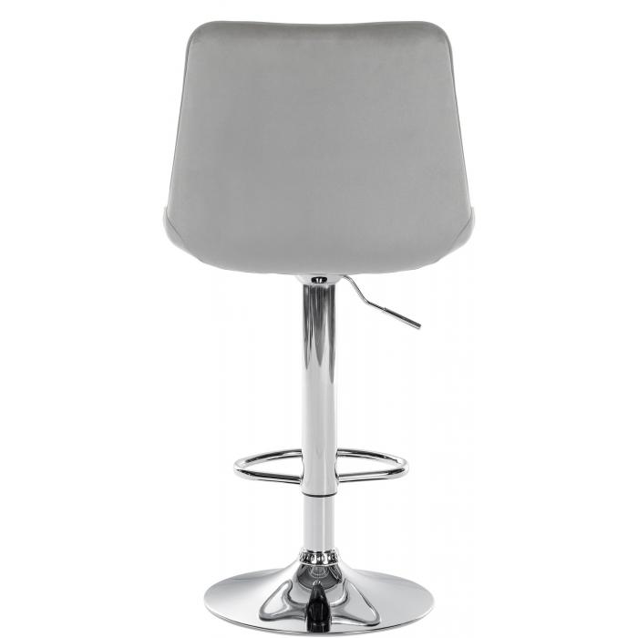 2er Set Barhocker HLO-CP296 Samt chrom ~ grau