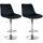 2er Set Barhocker HLO-CP296 Samt chrom ~ schwarz