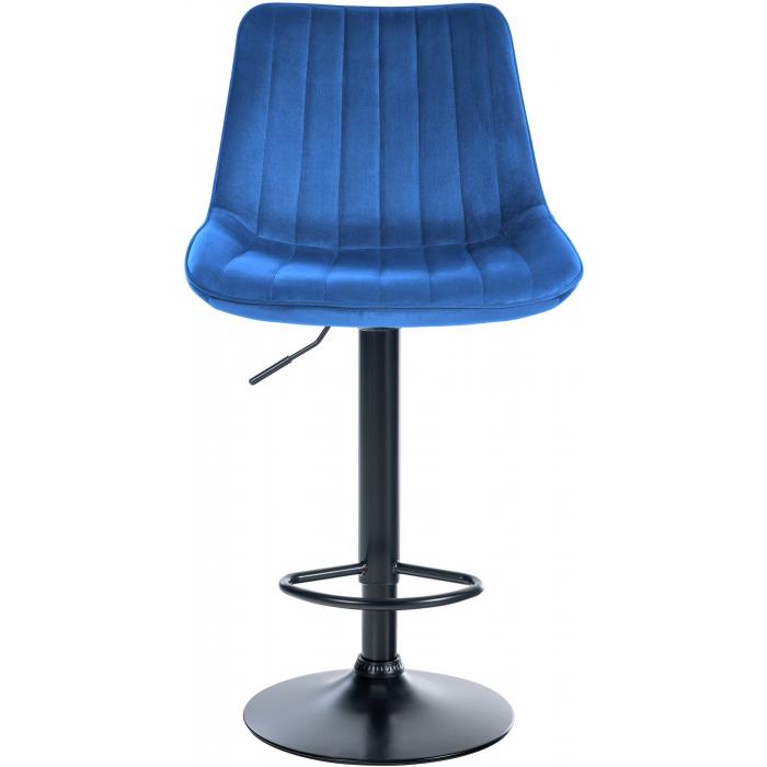 2er Set Barhocker HLO-CP296 Samt schwarz ~ blau