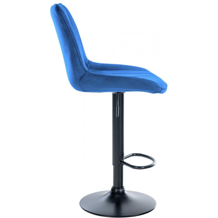 2er Set Barhocker HLO-CP296 Samt schwarz ~ blau