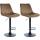 2er Set Barhocker HLO-CP296 Samt schwarz ~ braun