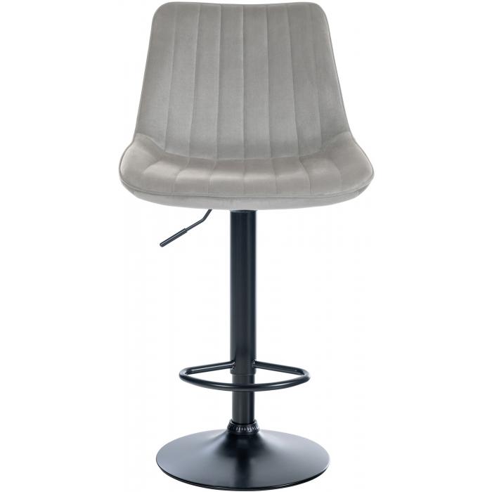 2er Set Barhocker HLO-CP296 Samt schwarz ~ grau