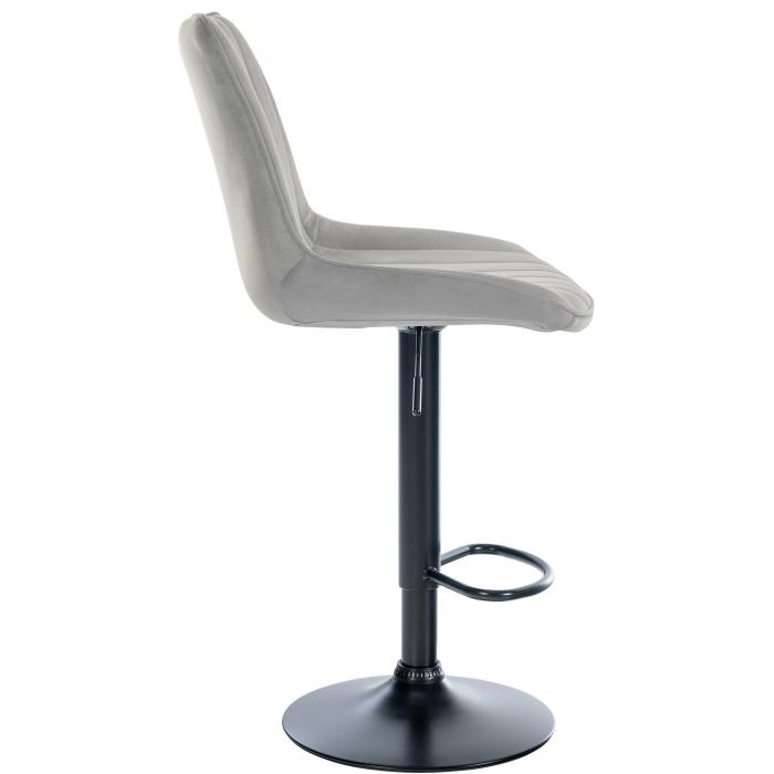2er Set Barhocker HLO-CP296 Samt schwarz ~ grau
