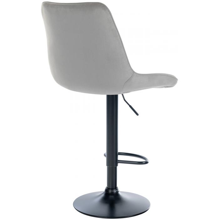 2er Set Barhocker HLO-CP296 Samt schwarz ~ grau