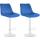 2er Set Barhocker HLO-CP296 Samt wei ~ blau