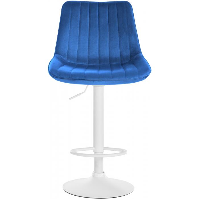 2er Set Barhocker HLO-CP296 Samt wei ~ blau