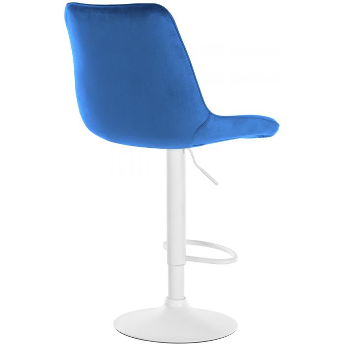 2er Set Barhocker HLO-CP296 Samt wei ~ blau