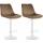 2er Set Barhocker HLO-CP296 Samt wei ~ braun