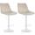 2er Set Barhocker HLO-CP296 Samt wei ~ creme