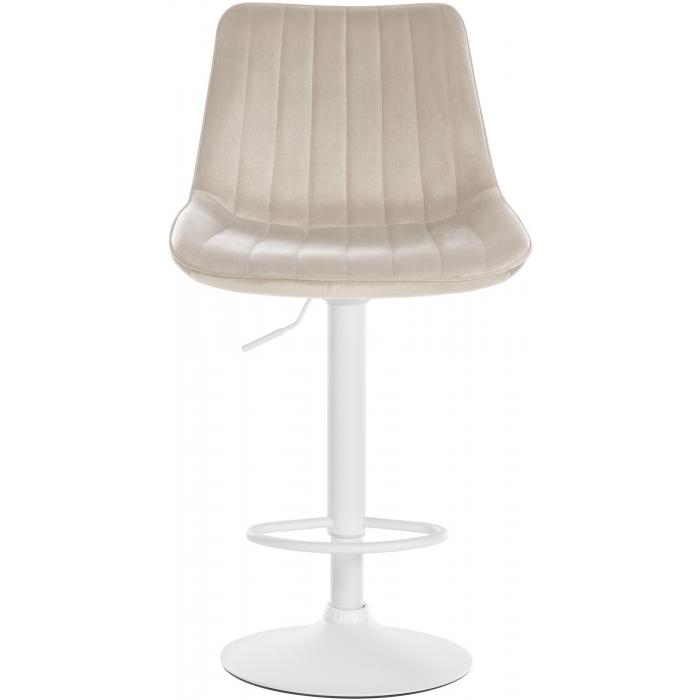2er Set Barhocker HLO-CP296 Samt wei ~ creme