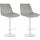 2er Set Barhocker HLO-CP296 Samt wei ~ grau
