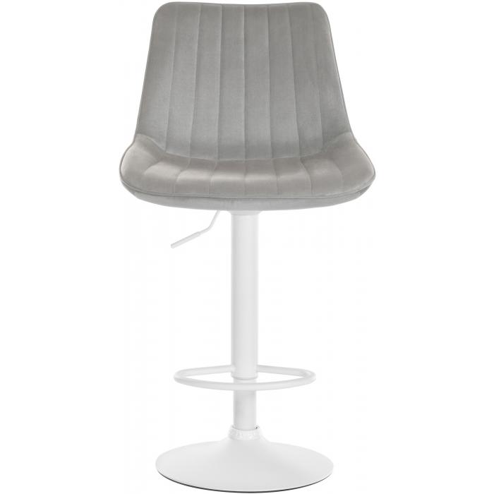 2er Set Barhocker HLO-CP296 Samt wei ~ grau