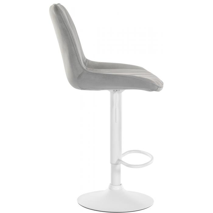 2er Set Barhocker HLO-CP296 Samt wei ~ grau