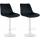 2er Set Barhocker HLO-CP296 Samt wei ~ schwarz