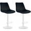 2er Set Barhocker HLO-CP296 Samt wei ~ schwarz