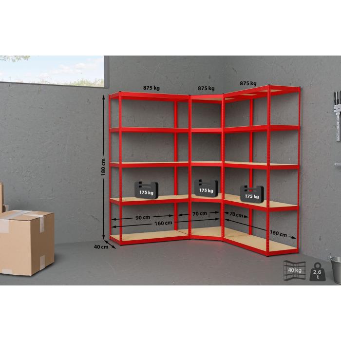 3er Regalsystem HLO-CP130 ~ rot