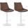 2er Set Barhocker HLO-CP294 Kunstleder wei ~ braun