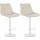 2er Set Barhocker HLO-CP294 Kunstleder wei ~ creme
