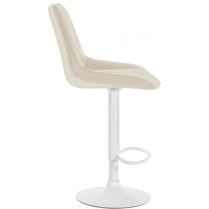 2er Set Barhocker HLO-CP294 Kunstleder weiß ~ creme