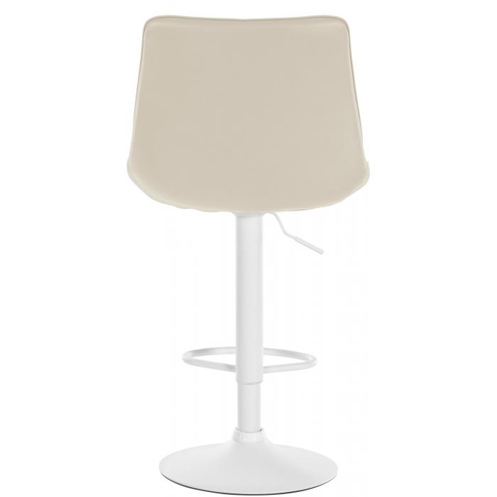 2er Set Barhocker HLO-CP294 Kunstleder weiß ~ creme