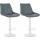 2er Set Barhocker HLO-CP294 Kunstleder wei ~ grau