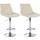 2er Set Barhocker HLO-CP294 Kunstleder chrom ~ creme