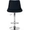 2er Set Barhocker HLO-CP294 Kunstleder chrom ~ schwarz