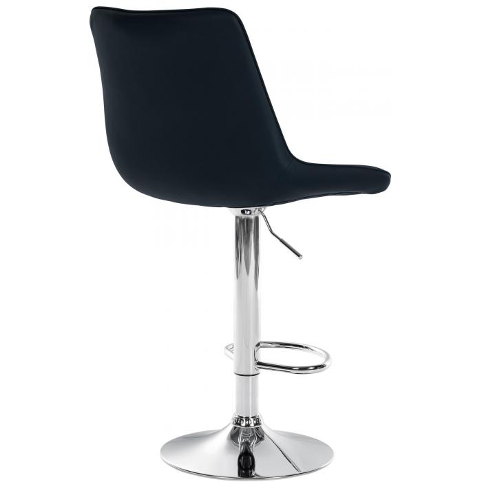 2er Set Barhocker HLO-CP294 Kunstleder chrom ~ schwarz