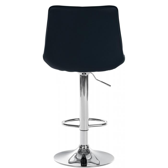 2er Set Barhocker HLO-CP294 Kunstleder chrom ~ schwarz