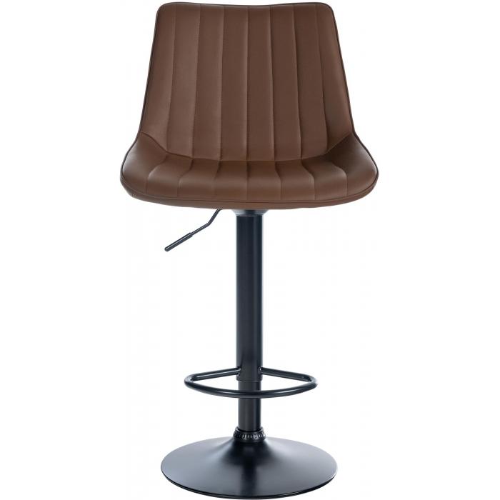 2er Set Barhocker HLO-CP294 Kunstleder schwarz ~ braun