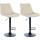 2er Set Barhocker HLO-CP294 Kunstleder schwarz ~ creme