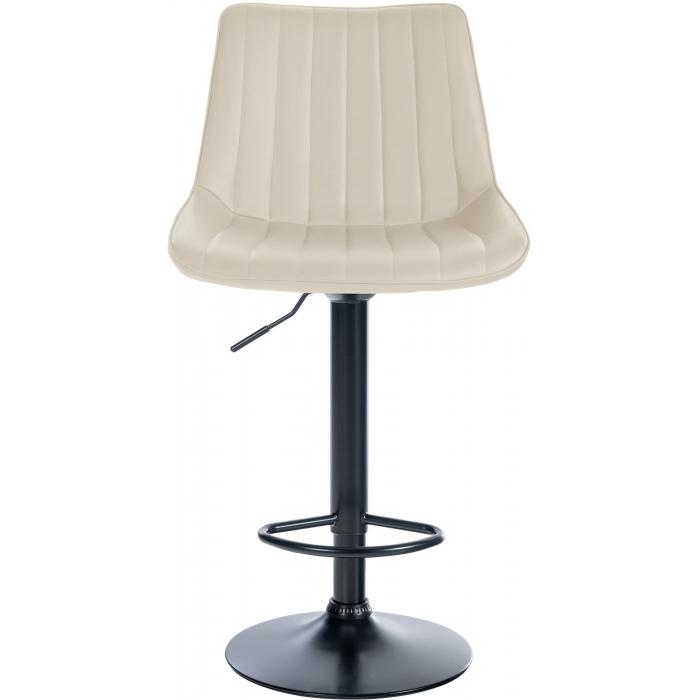 2er Set Barhocker HLO-CP294 Kunstleder schwarz ~ creme
