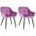 2er Set Esszimmerstuhl HLO-CP15 Samt ~ rosa