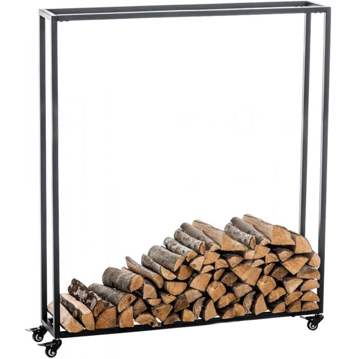 Kaminholzstnder HLO-CP24 25x100x150 cm ~ schwarz