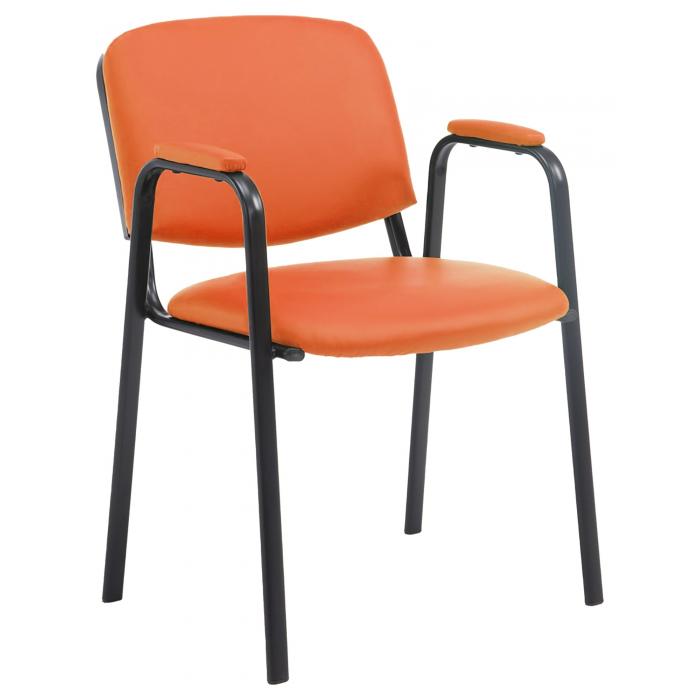 Besucherstuhl HLO-CP111 PRO Kunstleder ~ orange