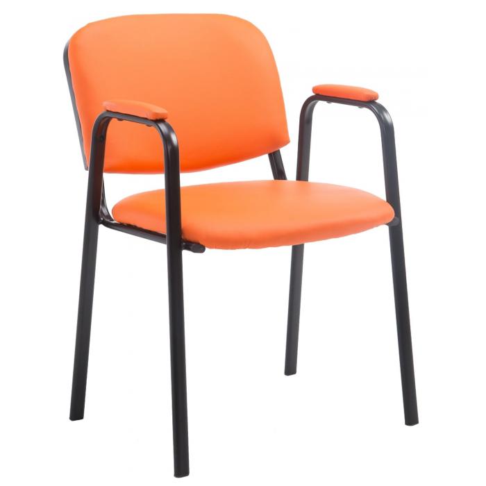Besucherstuhl HLO-CP111 PRO Kunstleder ~ orange