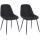 2er Set Stuhl HLO-CP25 Stoff ~ dunkelgrau