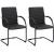 2er Set Besuchersthle HLO-CP114 Kunstleder ~ schwarz/schwarz