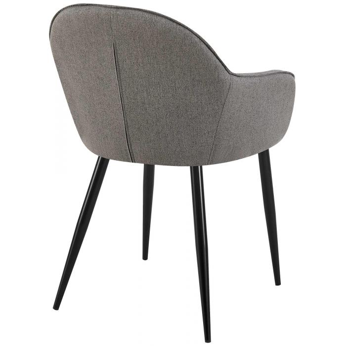 2er Set Esszimmersthle HLO-CP12 Stoff ~ dunkelgrau