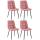 4er Set Esszimmersthle HLO-CP36 ~ rosa