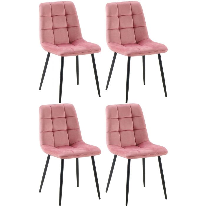 4er Set Esszimmersthle HLO-CP36 ~ rosa