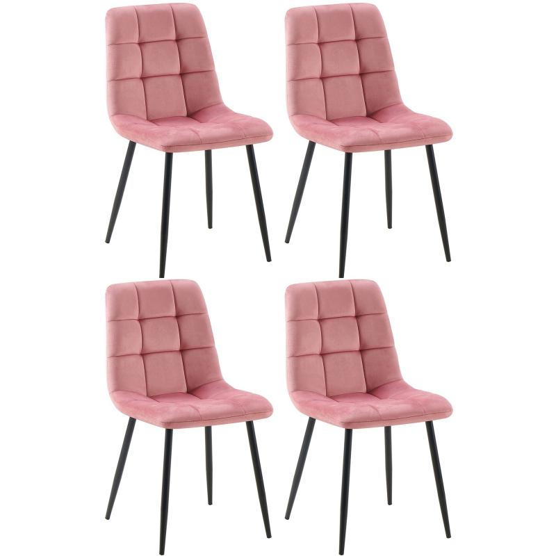 4er Set Esszimmersthle HLO-CP36 ~ rosa