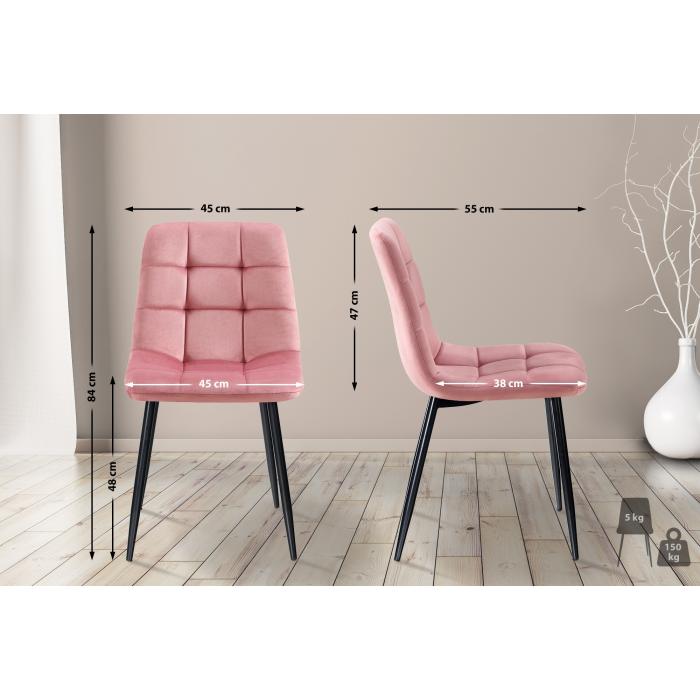 4er Set Esszimmersthle HLO-CP36 ~ rosa