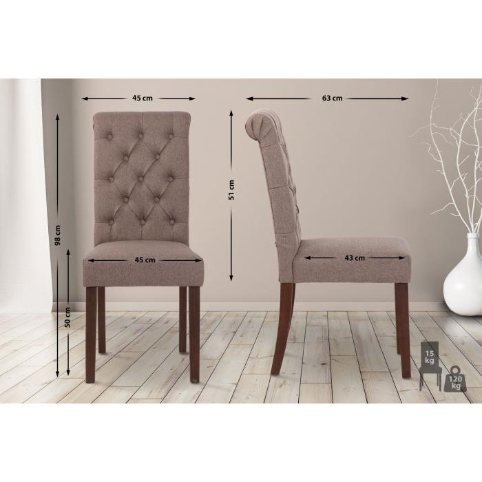 Esszimmerstuhl HLO-CP70 Stoff ~ taupe
